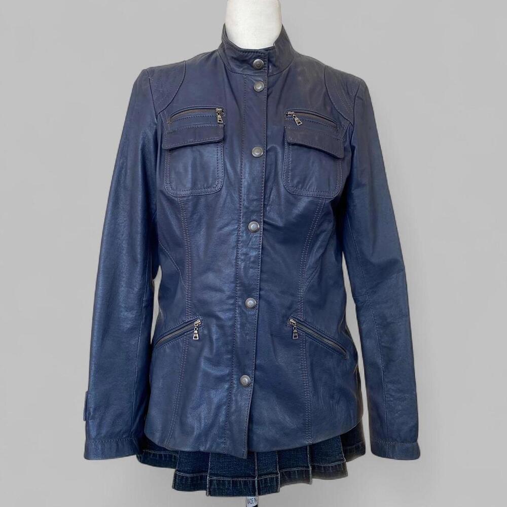 Vintage Blue-Purple Danier Leather Jacket! Size M